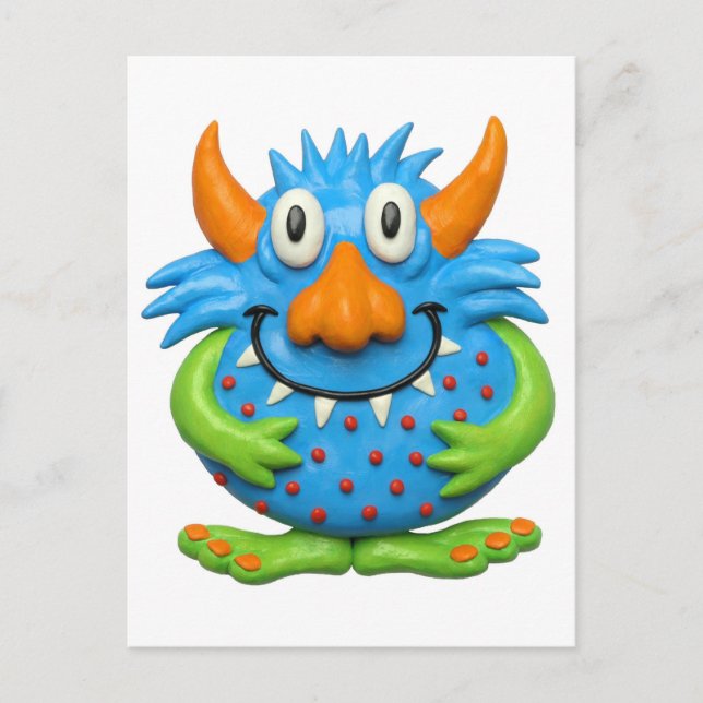 Söt fläckig monster vykort (Framsida)