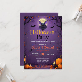 Söt fladdermus Halloween-festinvitation Inbjudningar