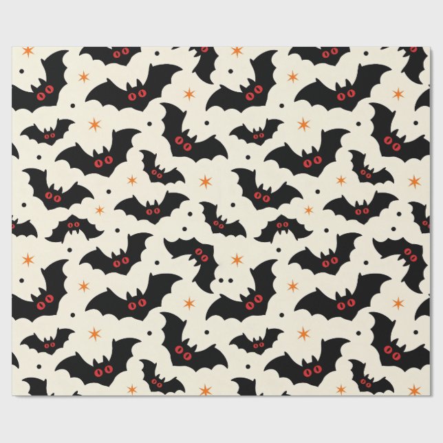 Söt fladdermus spöklik mönster Halloween Presentpapper (Platt)