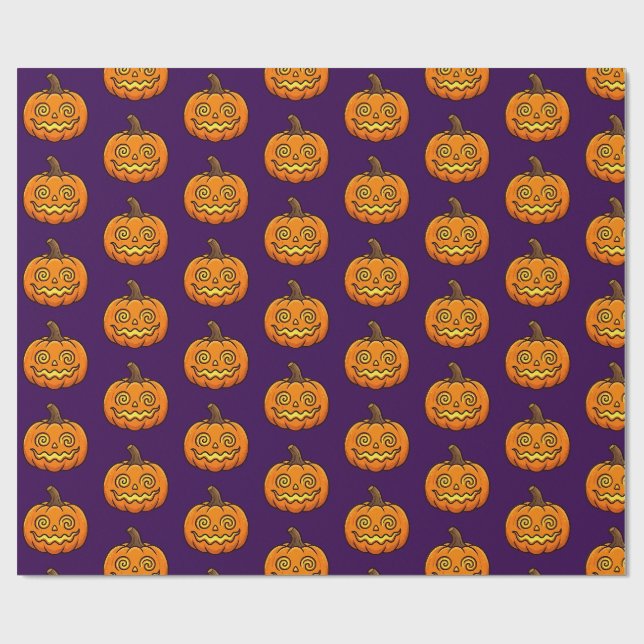 Söt fladdrande pumpa Halloween-mönster presentinsl Presentpapper (Platt)