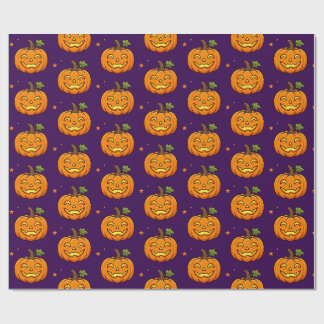 Söt fladdrande pumpa Halloween-mönster presentinsl Presentpapper