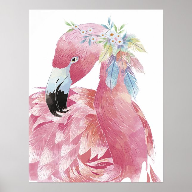 Söt Flamingo Art 2 Poster (Framsidan)