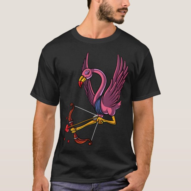 Söt Flamingo Fågel Cupid T Shirt (Framsida)