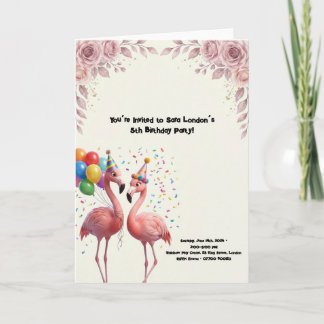 Söt Flamingo Födelsedagsfest Kort
