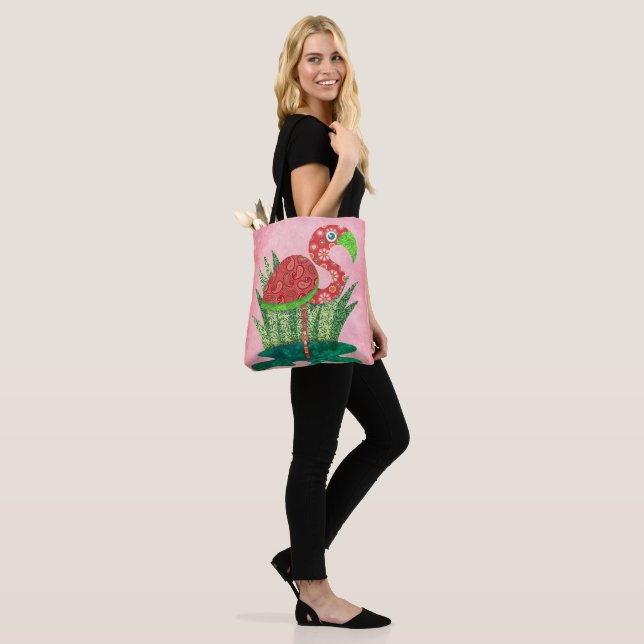 Söt Flamingo Tygkasse (På modell)