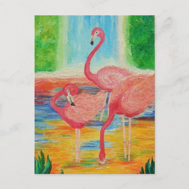 Söt Flamingos Vykort (Framsida)