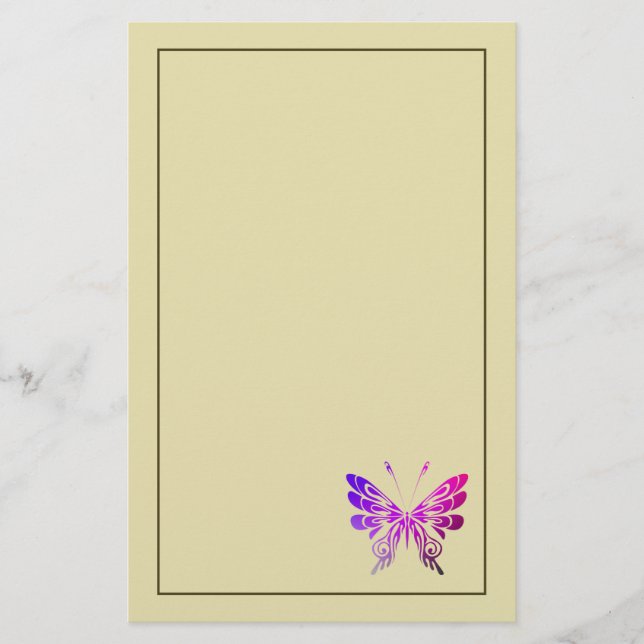 Söt Flerfärgad dekorativ fjäril Brevpapper (Framsida)
