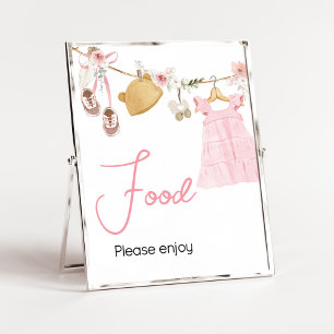 Söt Flicka Boho Clothes Baby Shower Food Poster
