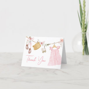 Söt Flicka Boho Clothes Baby Shower Tack Kort