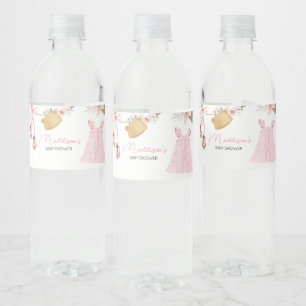 Söt Flicka Boho Clothes Baby Shower Vattenflaskor Etikett