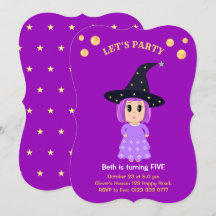 Söt flicka födelsedagsinbjudan