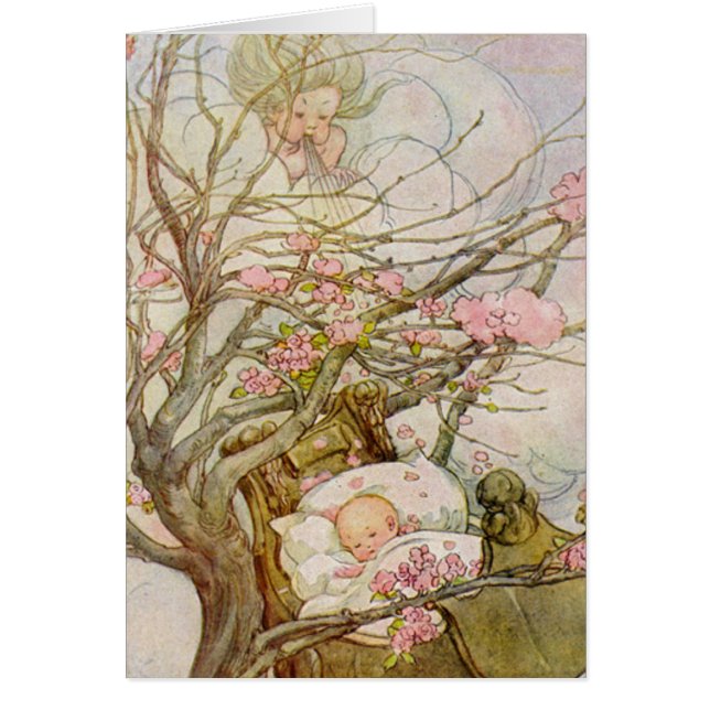 Söt Flicka Hälsningskort (Framsidan)