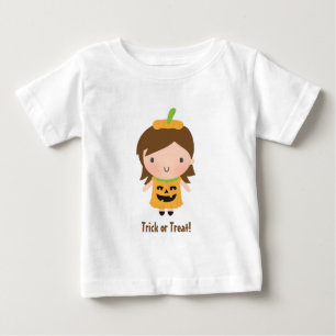 Söt flicka i pumpaklänning Baby Halloween-outfit T-shirt
