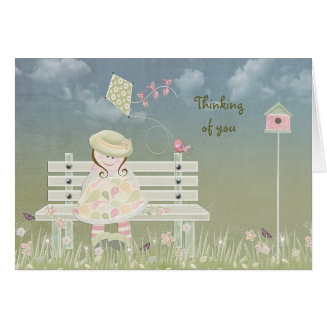 Söt flicka i vårtid OBS kort (Framsidan Horizontal)