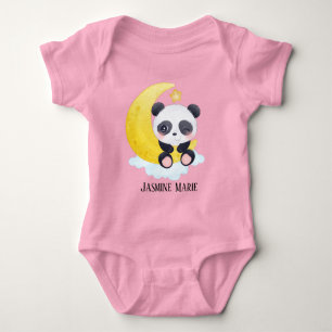 Söt flicka lägg till namn panda björnbjörn t shirt