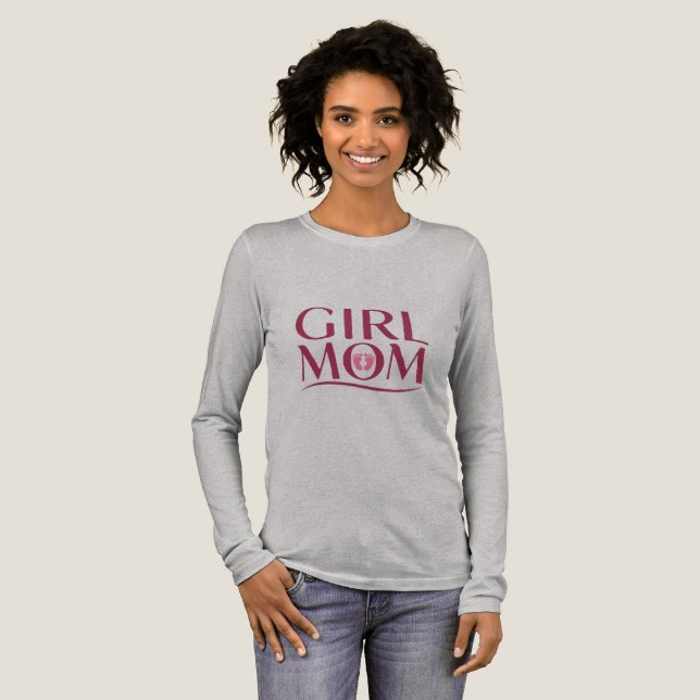 Söt flicka mamma fotspår typografi design t shirt (Hel framsida)
