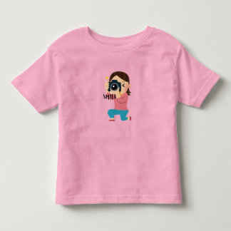 Söt flicka med kamera – förtjusande seriebildsfoto t shirt