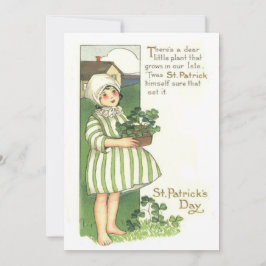 Söt flicka Shamrock Kruka Inbjudningar