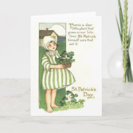 Söt flicka Shamrock Kruka Kort
