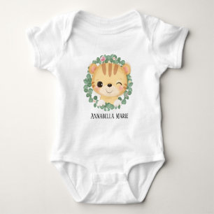 Söt flicka tiger add namn t shirt