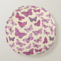 Söt flickaktig rosa fjärilsmönster på beige