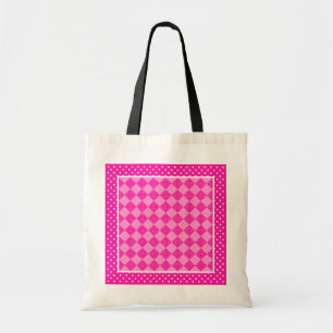 Söt Flickaktigt Tote Bag, Candy Rosa Geometric Tygkasse