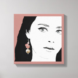 Söt Flickan ansikte mode illustrerar snyggt glam Canvastryck