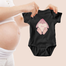 Söt flickig kanin Pastellrosa med hjärta T Shirt