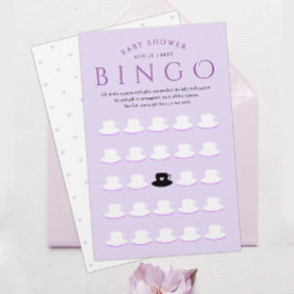 Söt flickig lila lavendel baby shower bingo te