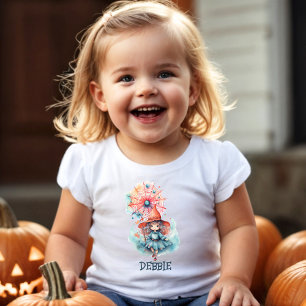 Söt flickig rosa häxa spindel akvarell Halloween T Shirt