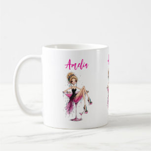 Söt flirtig dam i ett Martiniglas Kaffemugg