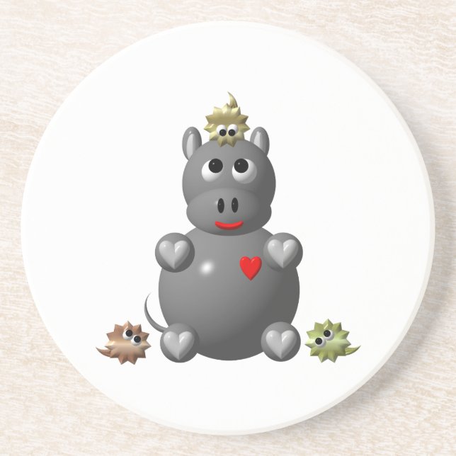 Söt flodhäst med hamstrar underlägg (Framsidan)