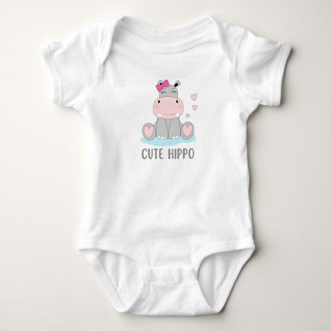 Söt flodhäst  t shirt (Framsida)