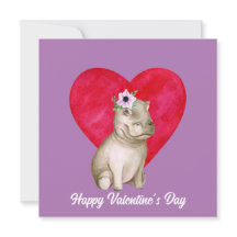 Söt flodhästavalentine