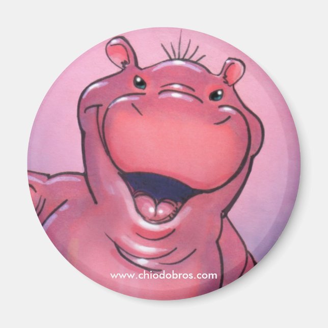 Söt flodhästmagnet magnet (Framsidan)