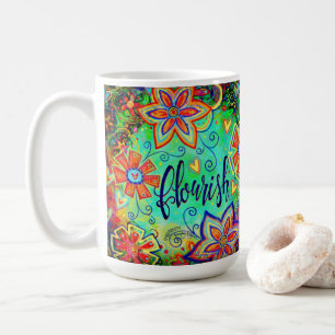 Söt Flourish Blommigt Inspirational Girly Kaffemugg