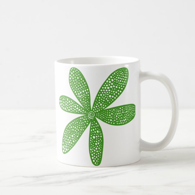 Söt Flower - Avocado Grönt Kaffemugg (Höger)
