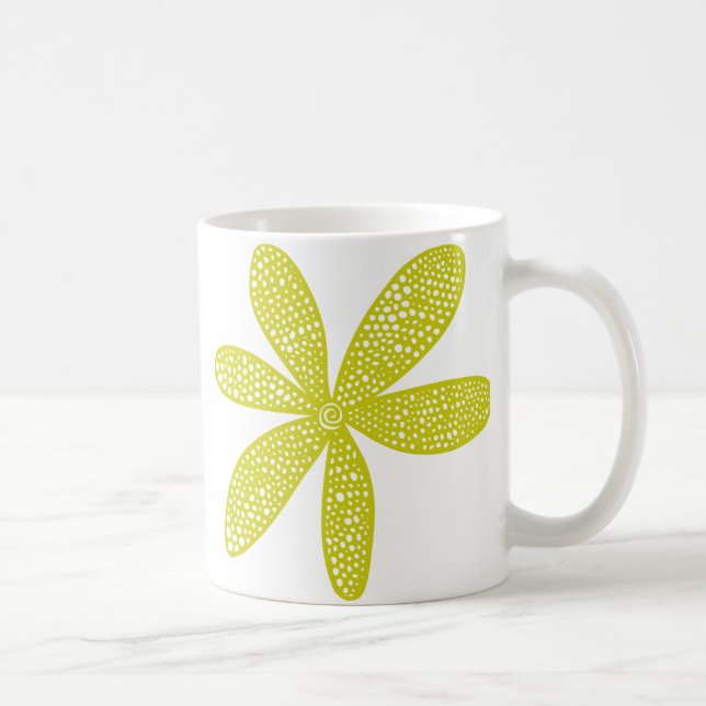 Söt Flower - Banana Gult Kaffemugg (Höger)