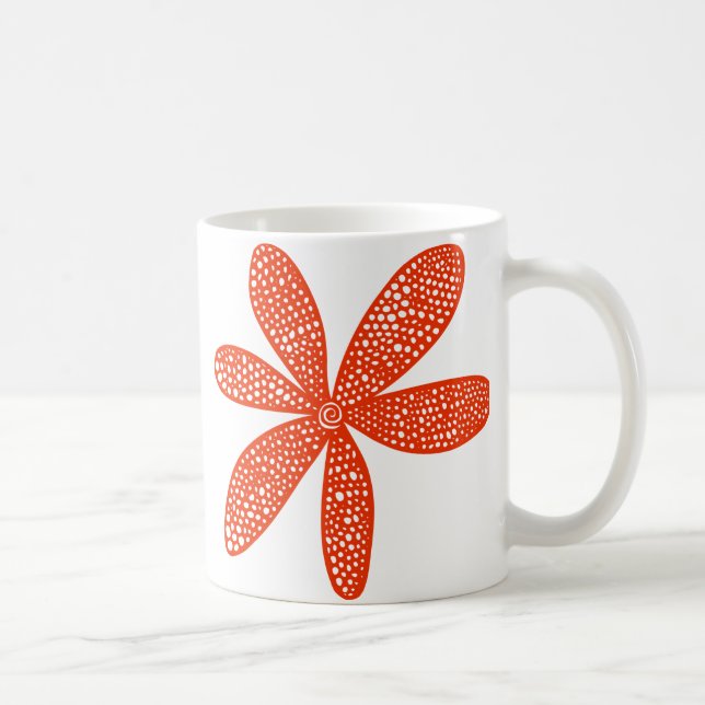 Söt Flower - Brick Red Kaffemugg (Höger)
