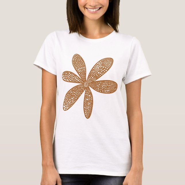 Söt Flower - Brown Tee Shirt (Framsida)