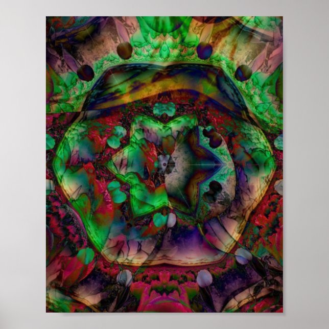 Söt Flower Burst-Abstrakt Poster (Framsidan)