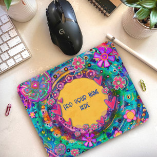 Söt Flower Custom Name Inspiritivity Mousepad Musmatta