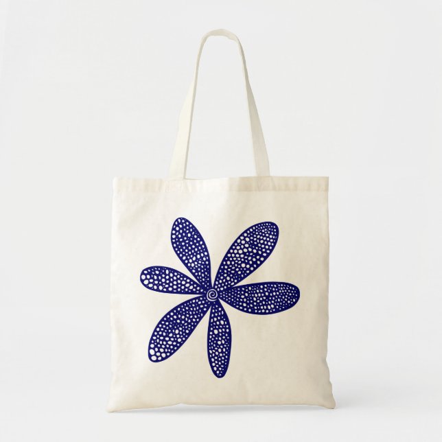 Söt Flower - Deep Navy Blue Tygkasse (Framsidan)