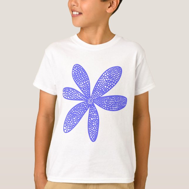 Söt Flower - Electrical Blue T Shirt (Framsida)