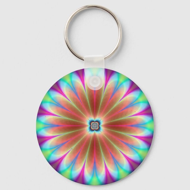Söt Flower Fractal Keychain Nyckelring (Framsida)