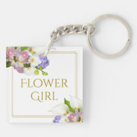Söt Flower Girl Vår blommor Bröllop