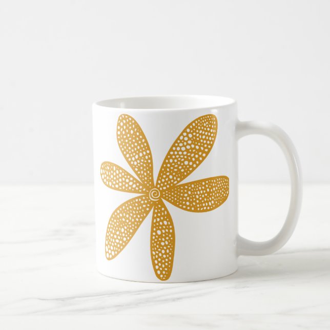 Söt Flower - Golden Brown Kaffemugg (Höger)