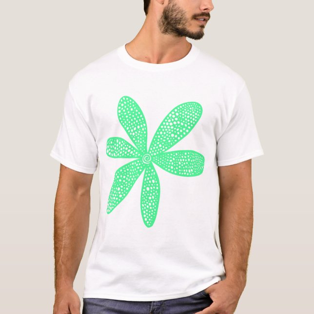 Söt Flower - Mint Grönt T-shirt (Framsida)