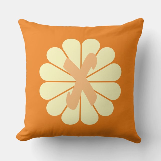 Söt Flower Monogram Kudde (Framsida)