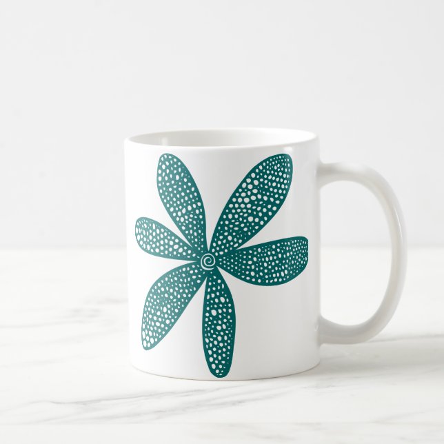 Söt Flower - Moss Grönt Kaffemugg (Höger)